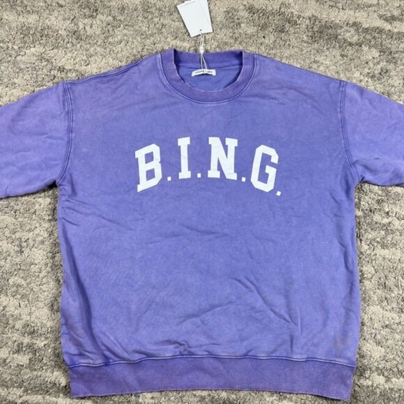 Anine Bing Tyler Sweatshirt in Washed Lavender - Picture 1 of 4